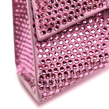Balenciaga Strass Suede Hourglass Top Handle Bag XS Pink 13 of 16