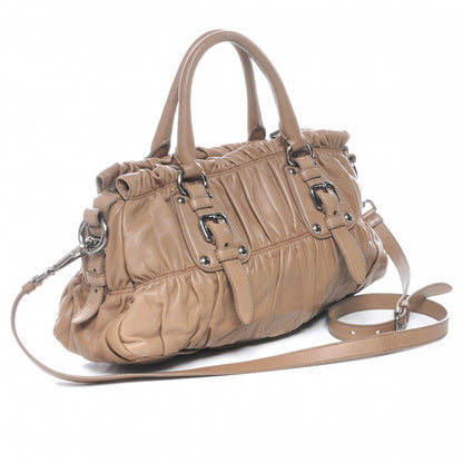 Prada Nappa Gaufre Shopping Satchel Visone 3 of 6