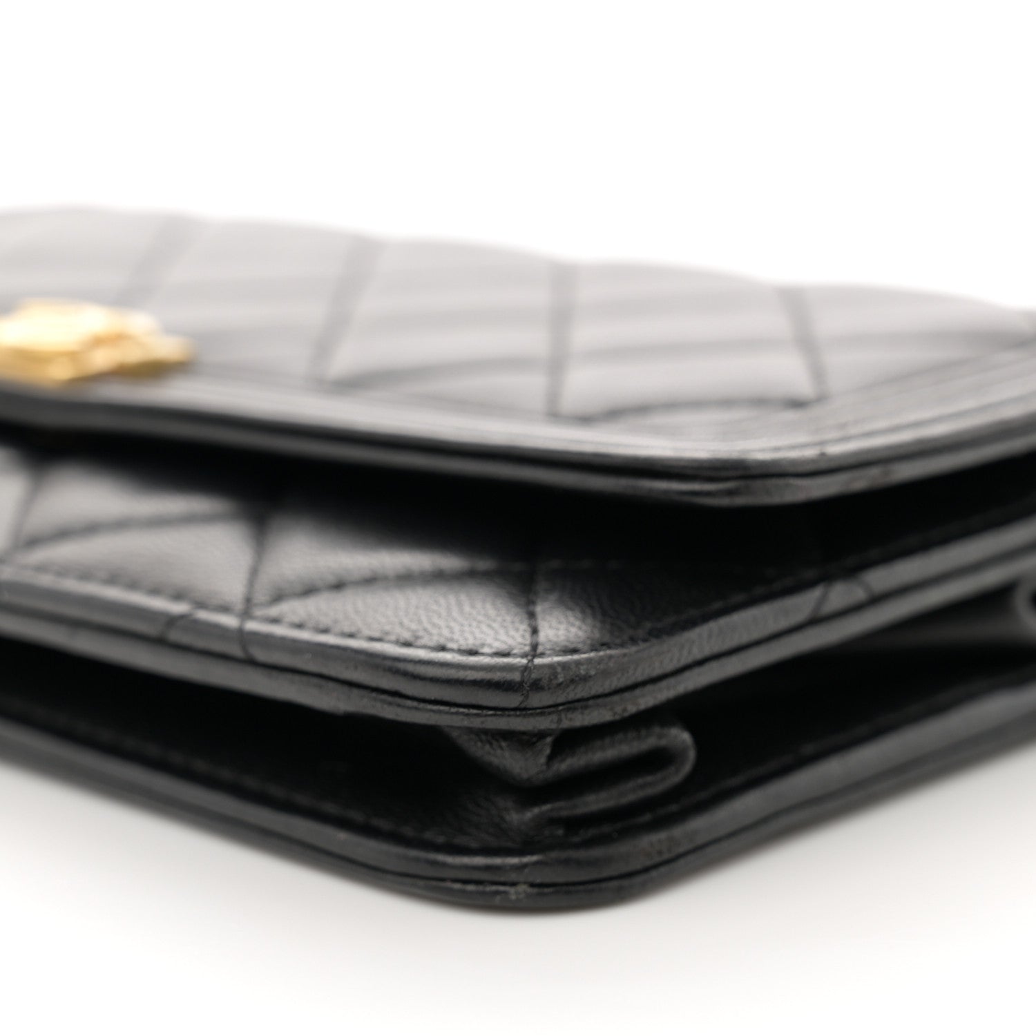 Chanel Lambskin Quilted Boy Wallet On Chain WOC Black 10 of 13