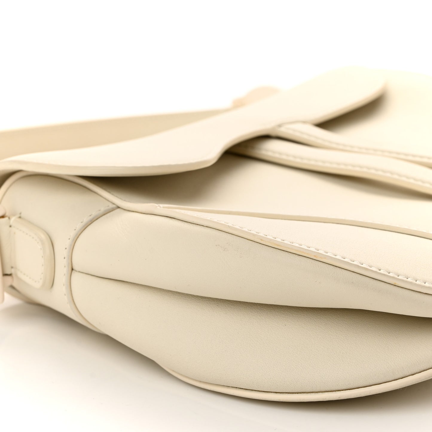 Ultra Matte Calfskin Saddle Bag Off White