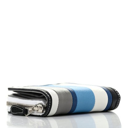 Balenciaga Veau Arena Multicolore Bazar Compact Zip Around Wallet Bleu Gris White Black 3 of 6