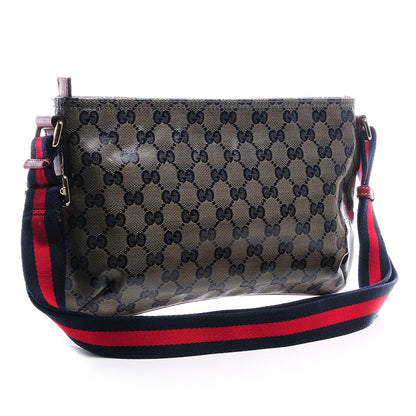 Gucci Crystal Monogram Small Flat Messenger Crossbody Navy 3 of 7
