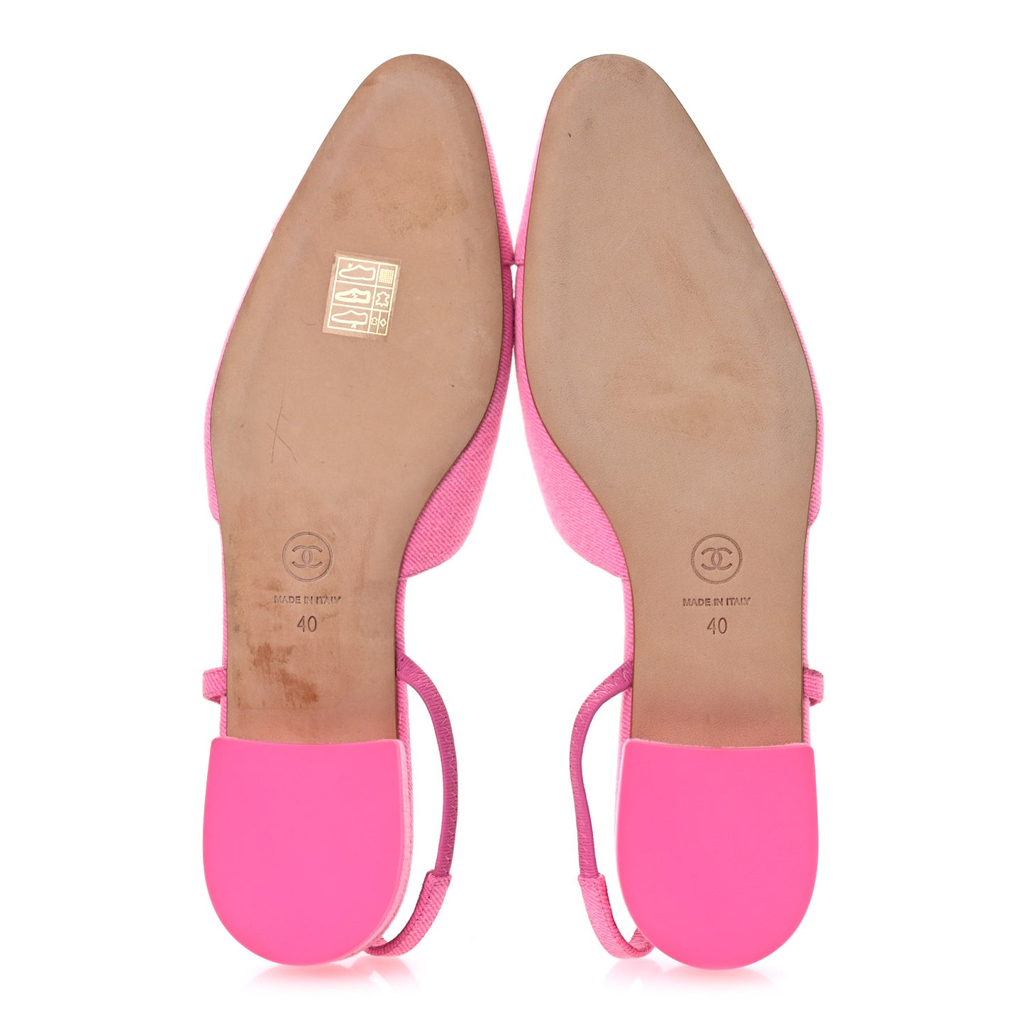 Denim Cap Toe CC Slingback Flat 40 Neon Pink