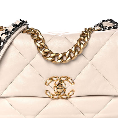 Chanel Lambskin Quilted Medium Chanel 19 Flap Light Beige 9 of 11