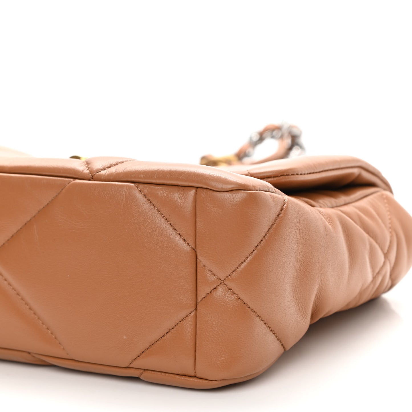 Lambskin Quilted Medium Chanel 19 Flap Brown