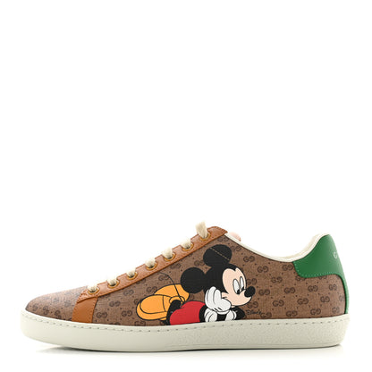 Gucci X DISNEY Mini Vintage GG Supreme Monogram Mickey Mouse Womens Ace Sneakers 38 Beige Vintage Sun Oil 1 of 9