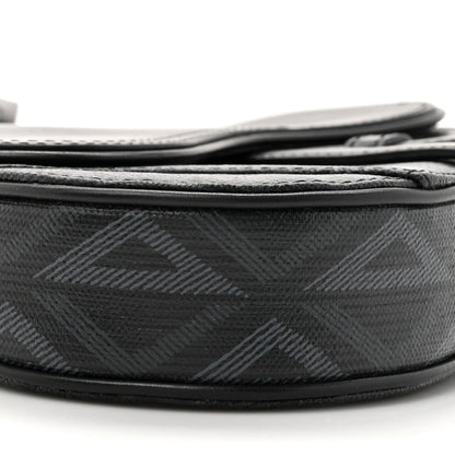 Christian Dior Coated Canvas CD Diamond Printed Mens Mini Saddle Bag Black 10 of 13
