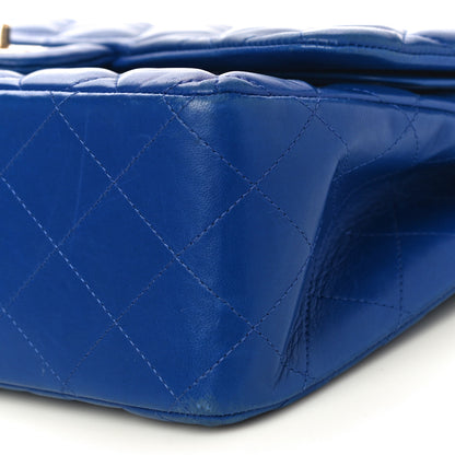 Chanel Lambskin Quilted Jumbo Double Flap Blue 10 of 14