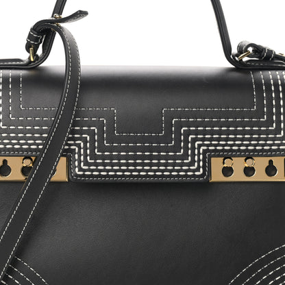 Delvaux Calfskin Stitch MM Tempete Satchel Black 7 of 10