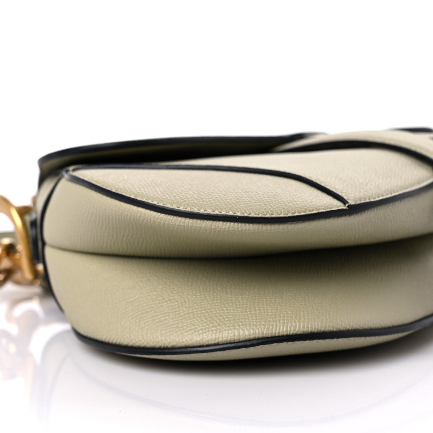 Christian Dior Grained Calfskin Saddle Bag With Strap Sage Green 7 of 8
