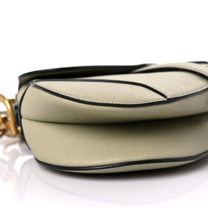 Christian Dior Grained Calfskin Saddle Bag With Strap Sage Green 7 of 8