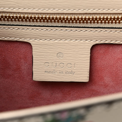Gucci Calfskin Floral Small Sylvie Top Handle Bag Off White 6 of 9