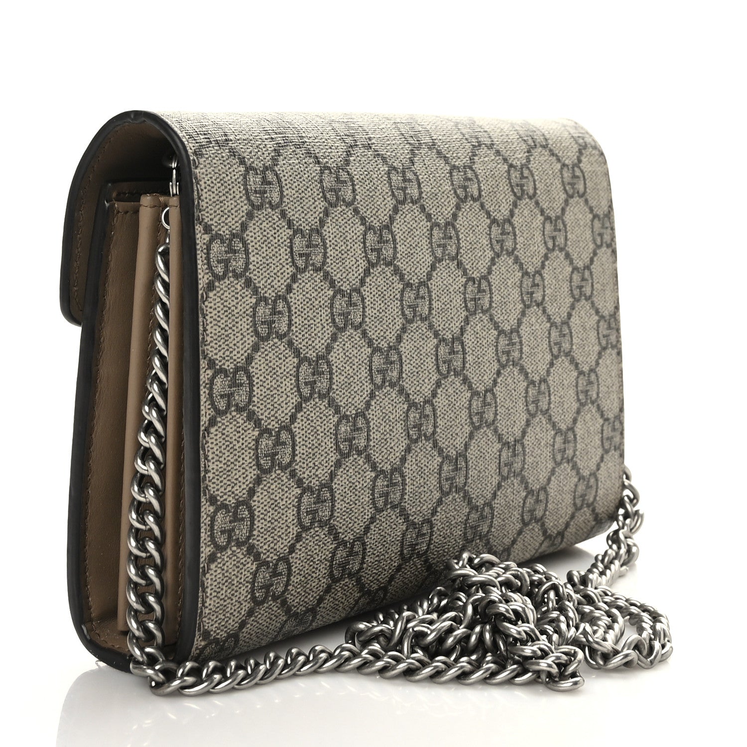 Gucci GG Supreme Monogram Mini Dionysus Chain Wallet Beige Taupe 3 of 9