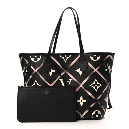 Louis Vuitton Empreinte Monogram Giant Broderies Neverfull MM Black 1 of 9