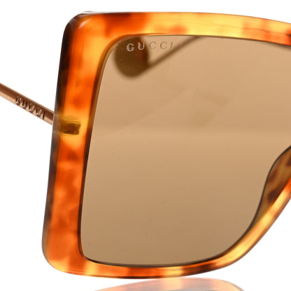Gucci Acetate Oversize Square Frame GG0434S Sunglasses Havana Yellow 7 of 8