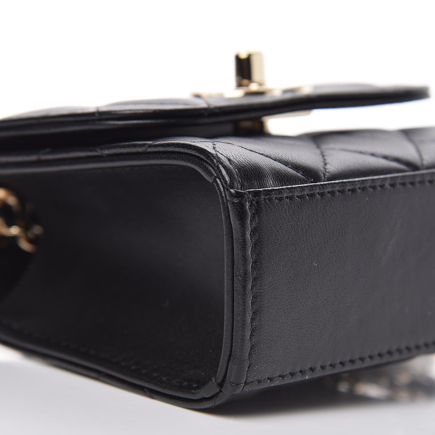 Lambskin Quilted Mini Trendy CC Chain Wallet Black