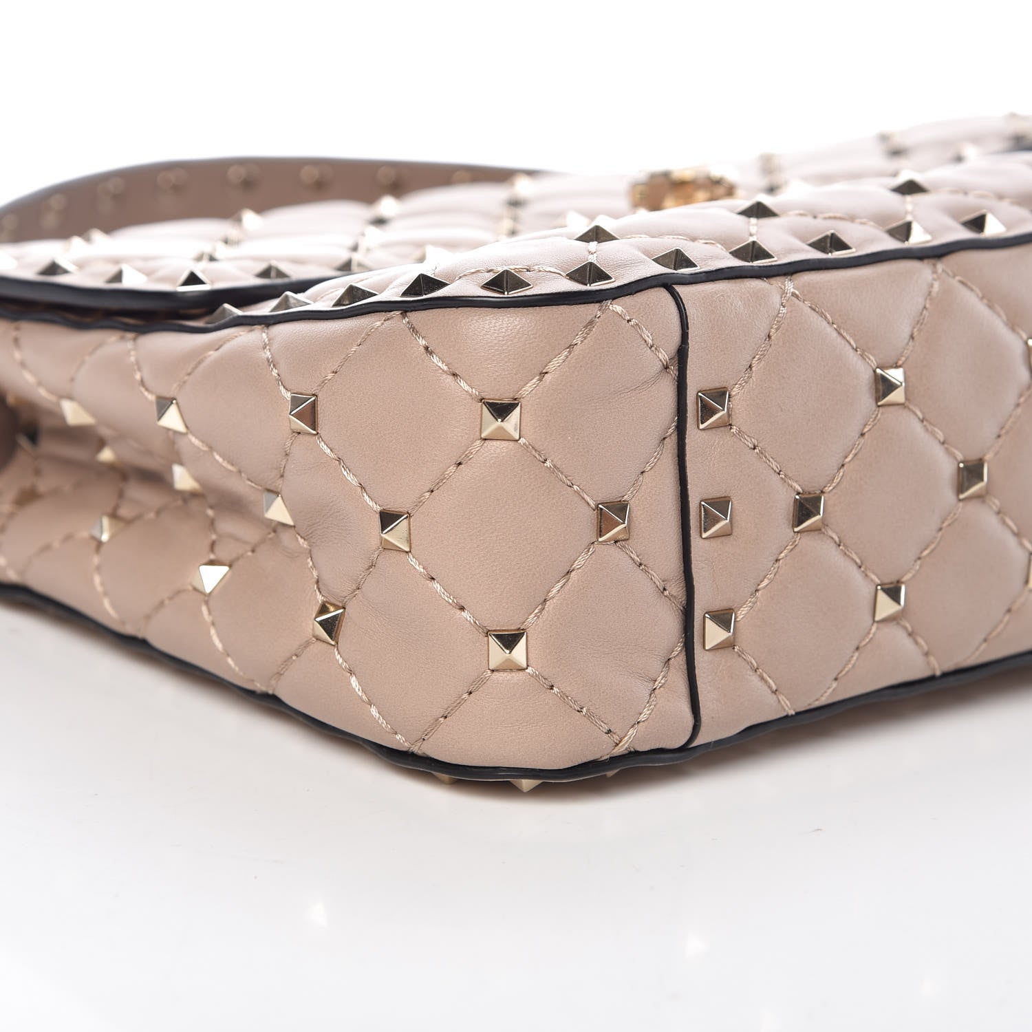 Valentino Garavani Lambskin Medium Rockstud Spike Shoulder Bag Poudre 7 of 8