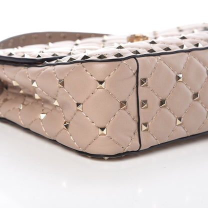 Valentino Garavani Lambskin Medium Rockstud Spike Shoulder Bag Poudre 7 of 8