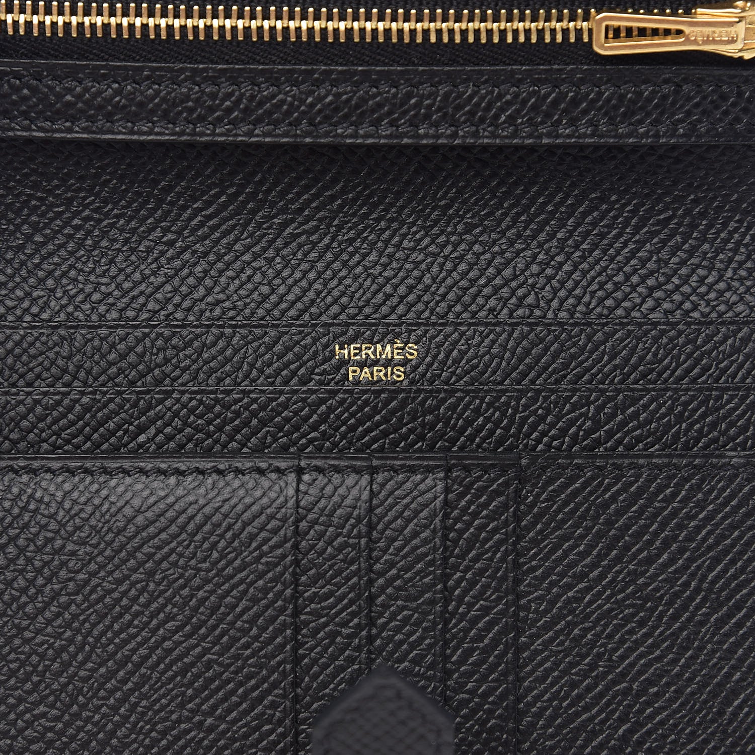 Hermes Epsom Bearn Compact Wallet Black 5 of 6