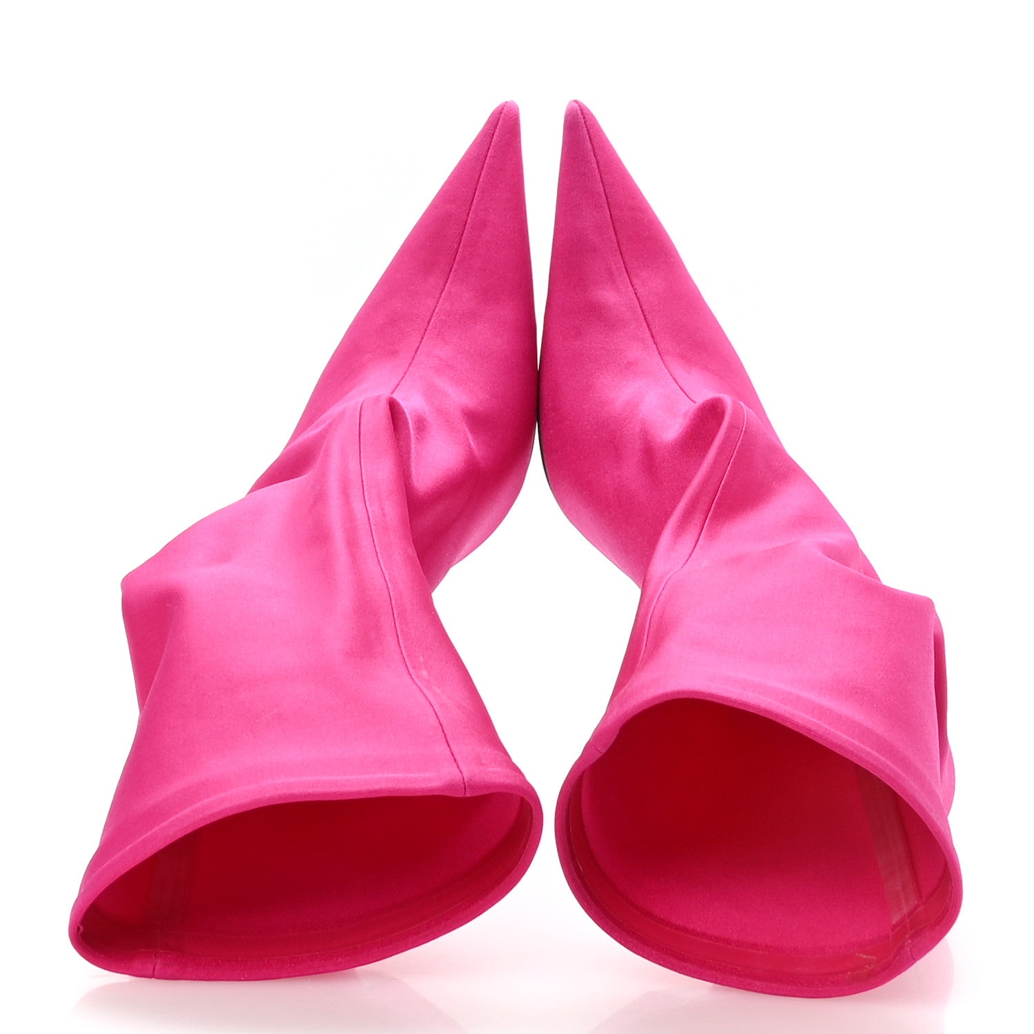 Balenciaga Jersey Crepe Extreme Pointed Toe Knife Booties 41 Dark Pink 2 of 7
