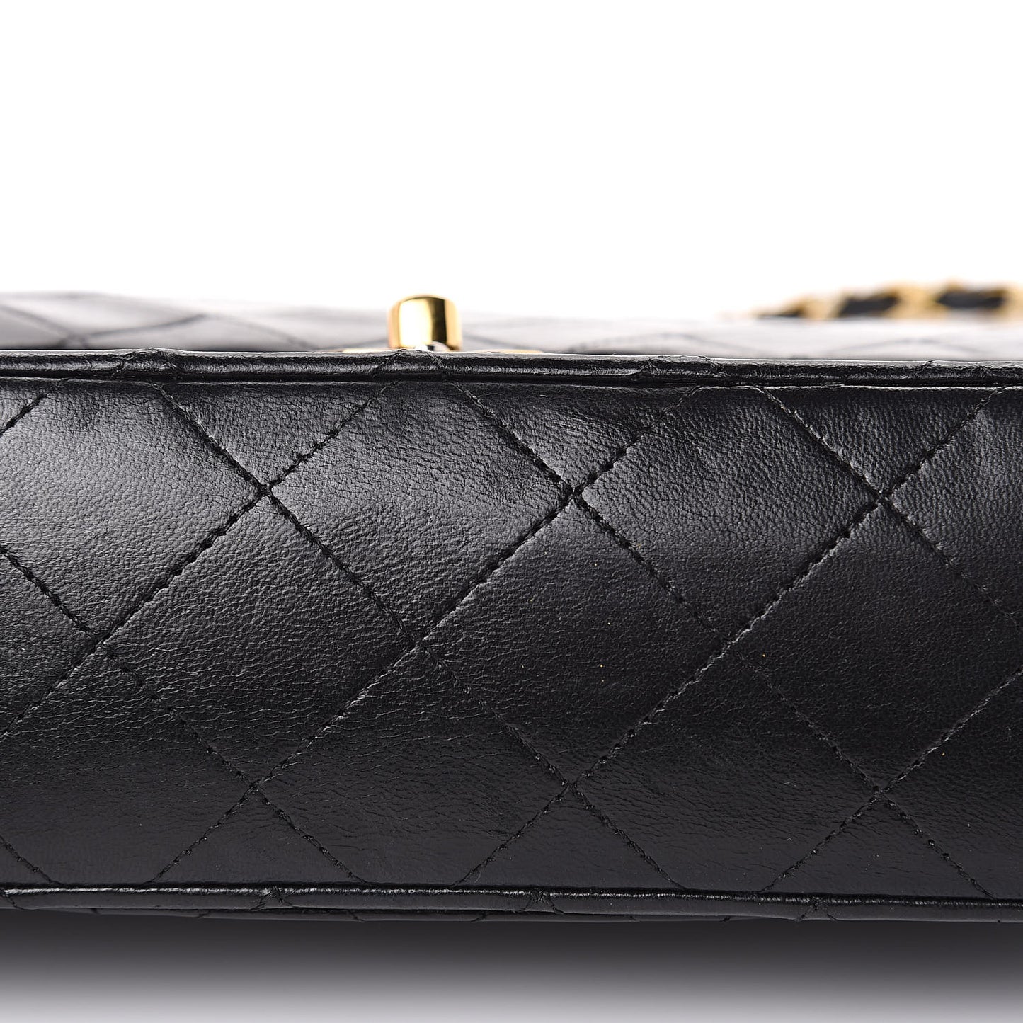 Lambskin Quilted Small Double Flap Black