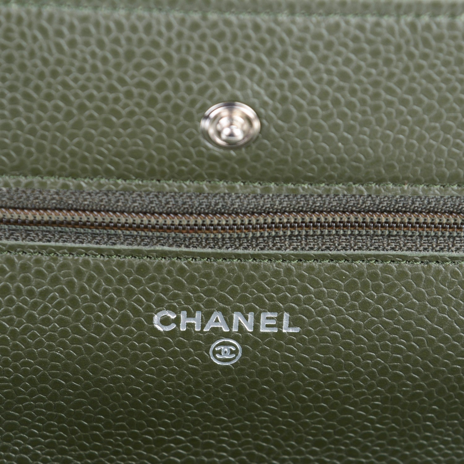 Chanel Caviar Quilted Wallet On Chain WOC Dark Green 6 of 8