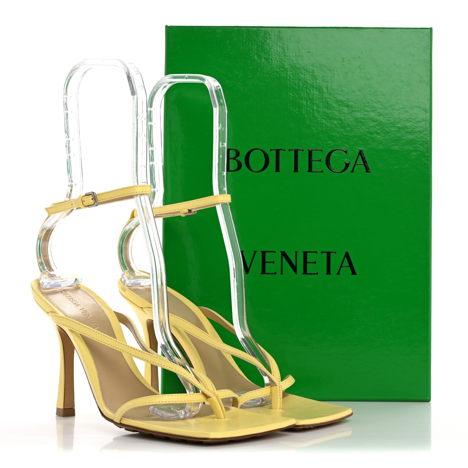 Bottega Veneta Lambskin Stretch Multi Strap 90mm Sandals 38 Lemonade 10 of 10