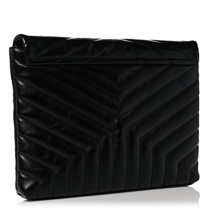 Saint Laurent Calfskin Y Quilted Monogram Loulou Document Holder Black 3 of 10