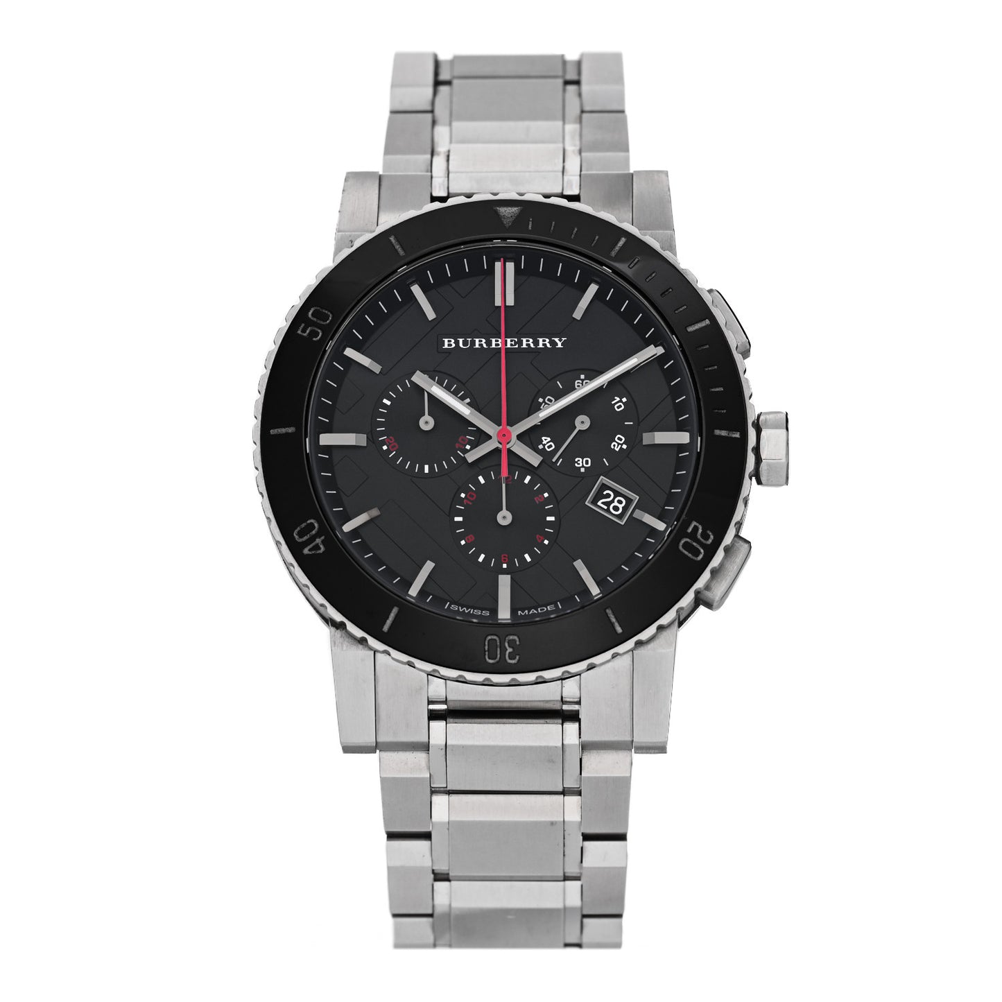 Stainless Steel 42mm Chronograph Quartz Watch Black BU9380