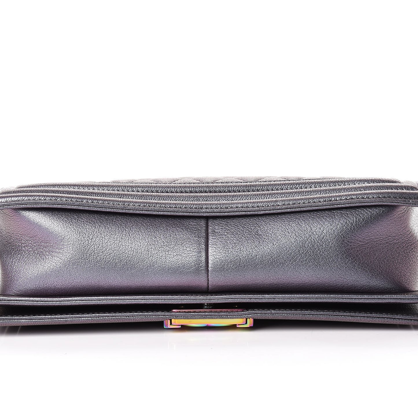 Iridescent Goatskin Quilted New Medium Boy Flap Purple