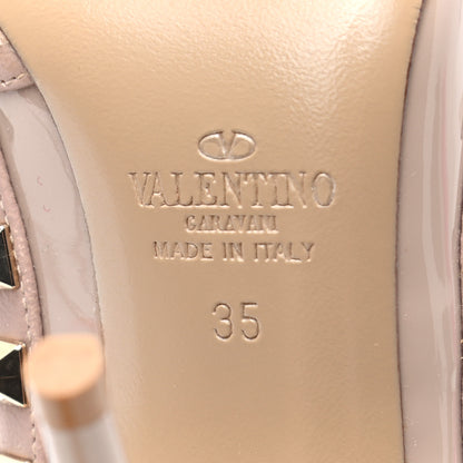 Valentino Garavani Patent Rockstud Ankle Strap Pumps 35 Poudre 6 of 7
