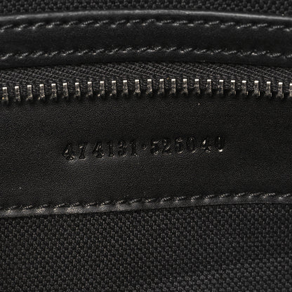 Gucci Soft GG Supreme Monogram Appia Calfskin Web Medium Carry On Duffle Bag Black Grey 6 of 10