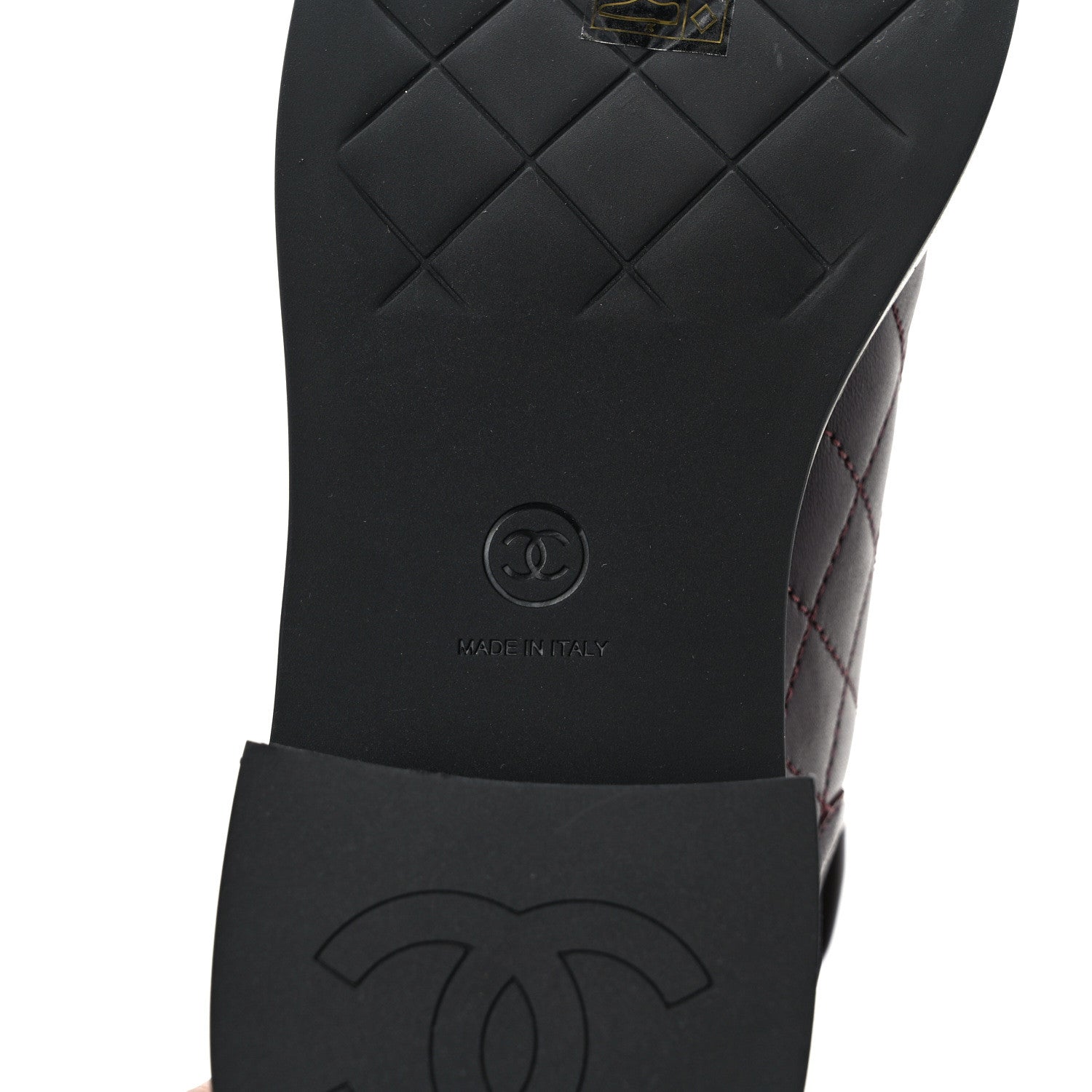 Chanel Lambskin Quilted Cap Toe CC Turnlock Booties 41 Burgundy Black 6 of 8