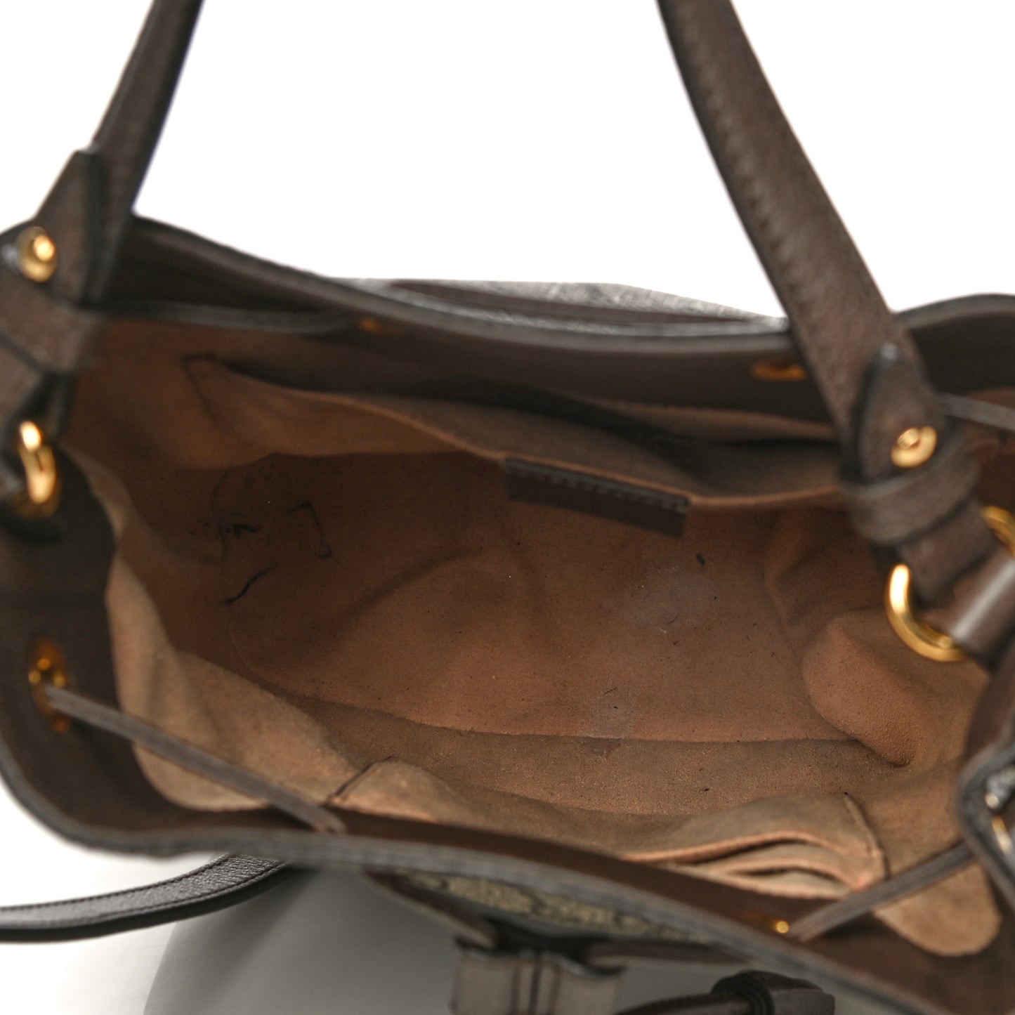 GG Supreme Monogram Web Small Ophidia Bucket Bag Brown