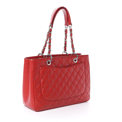 Chanel Caviar Quilted Grand Shopping Tote GST Red 2 of 9