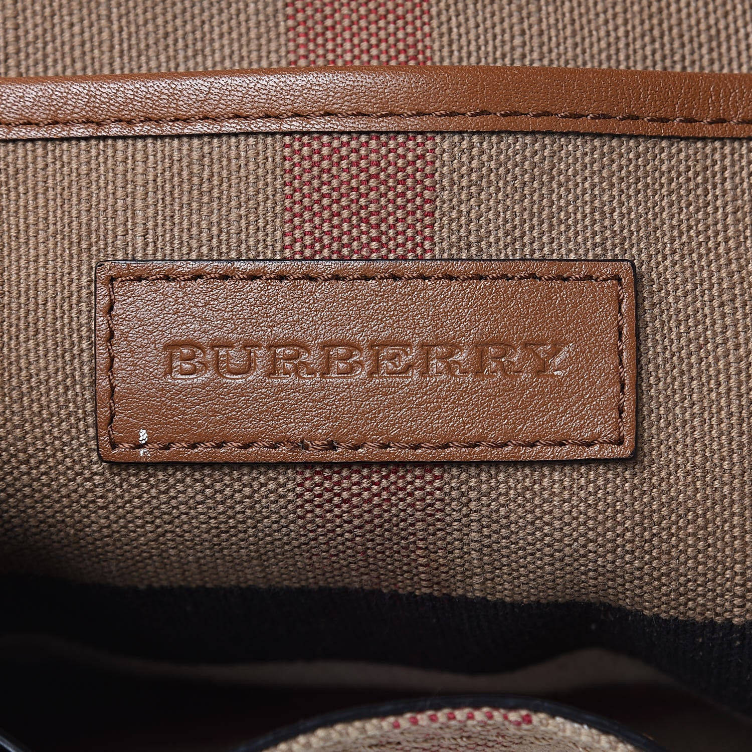 Burberry Overdyed Canvas Mega Check Medium Chiltern Backpack Tan 6 of 8