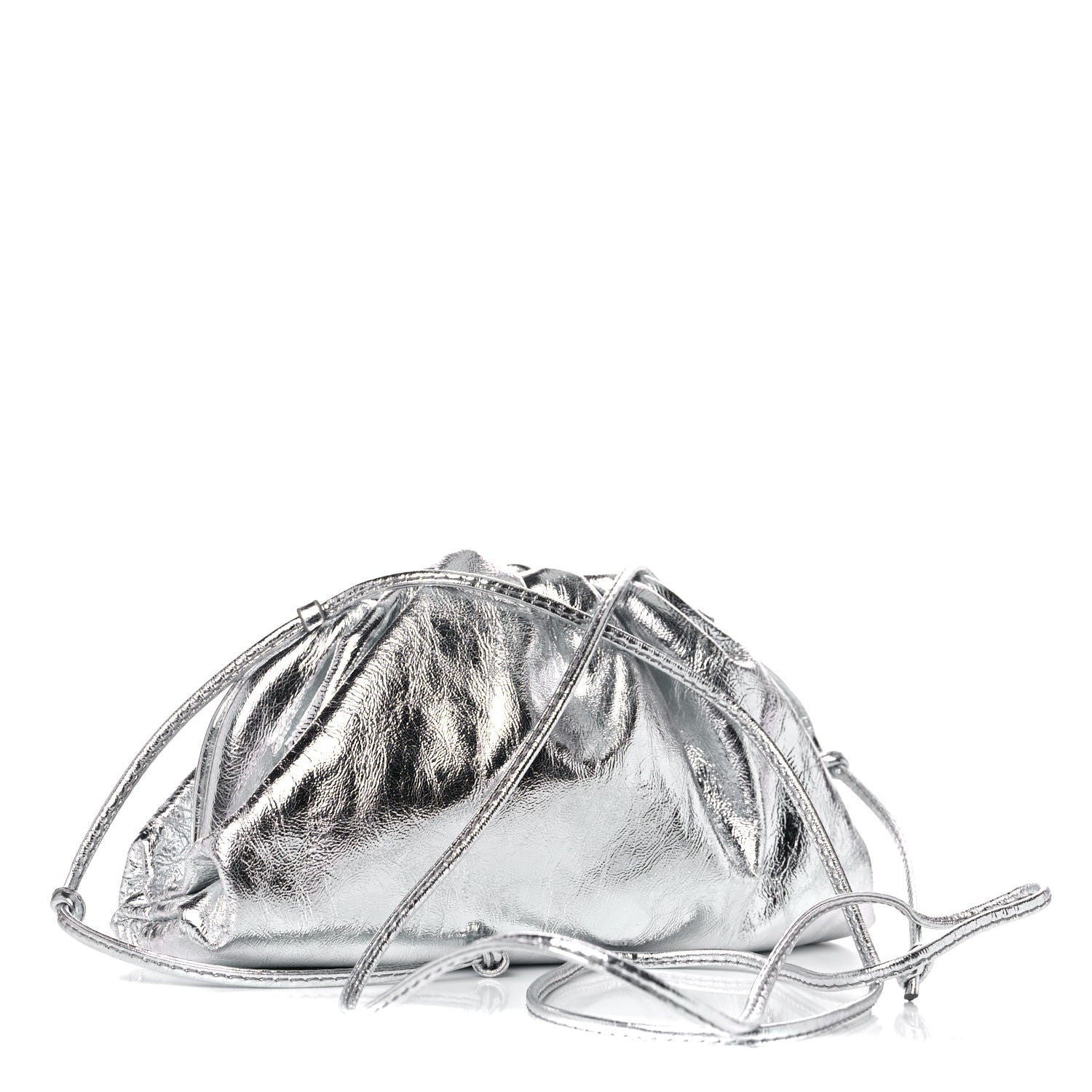 Bottega Veneta Metallic Calfskin The Mini Pouch Silver 3 of 8