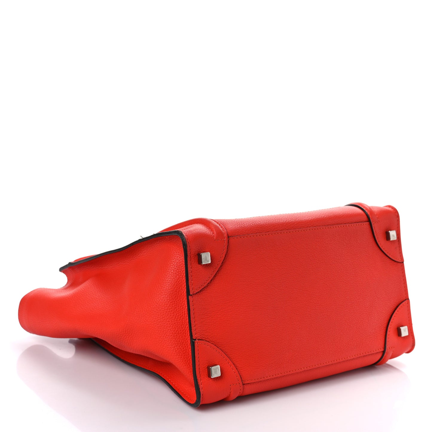 Drummed Calfskin Mini Luggage Vermillion