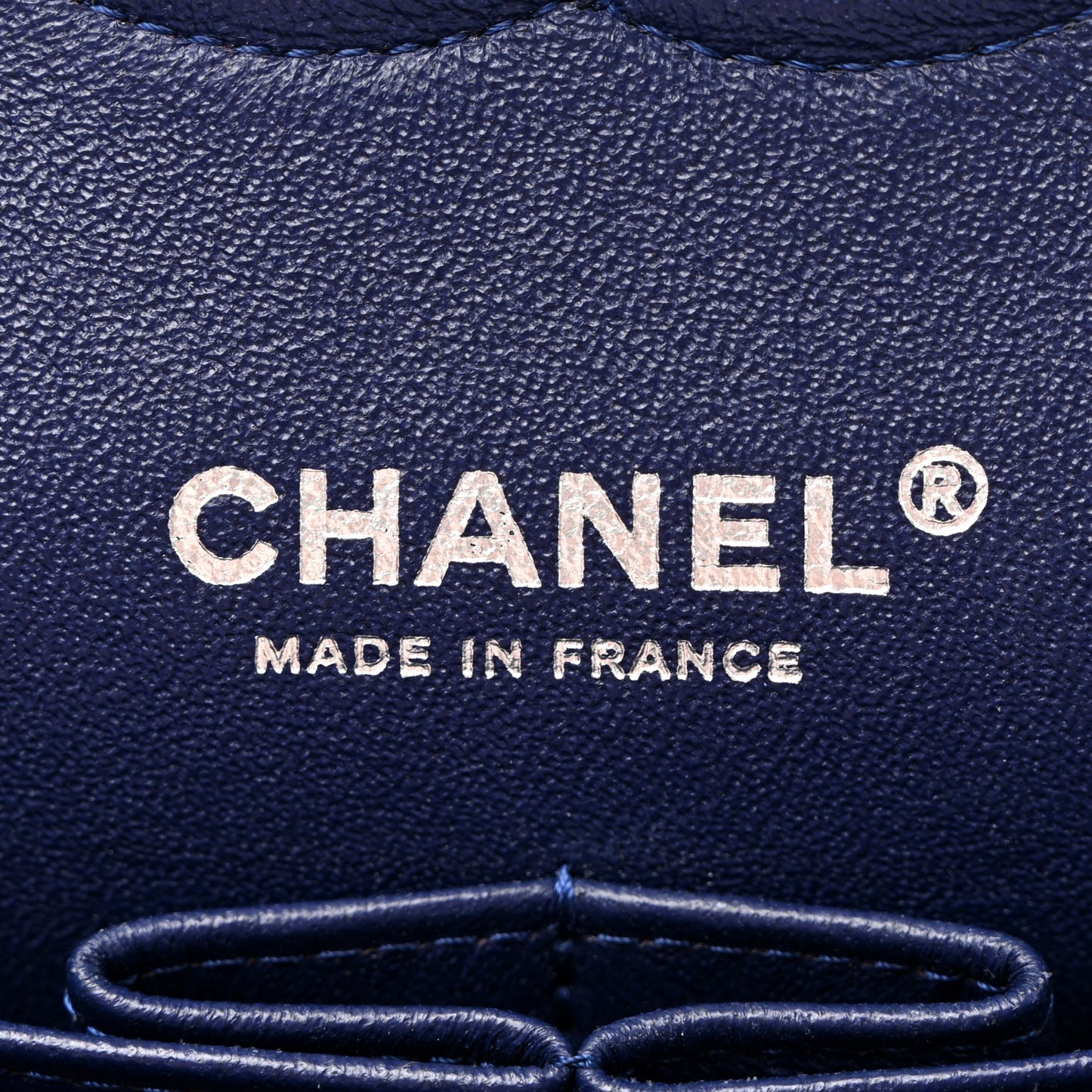 Velvet Quilted Medium Double Flap Navy Blue