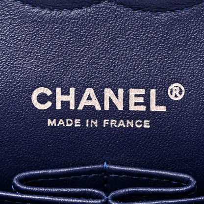 Chanel Velvet Quilted Medium Double Flap Navy Blue 6 of 10