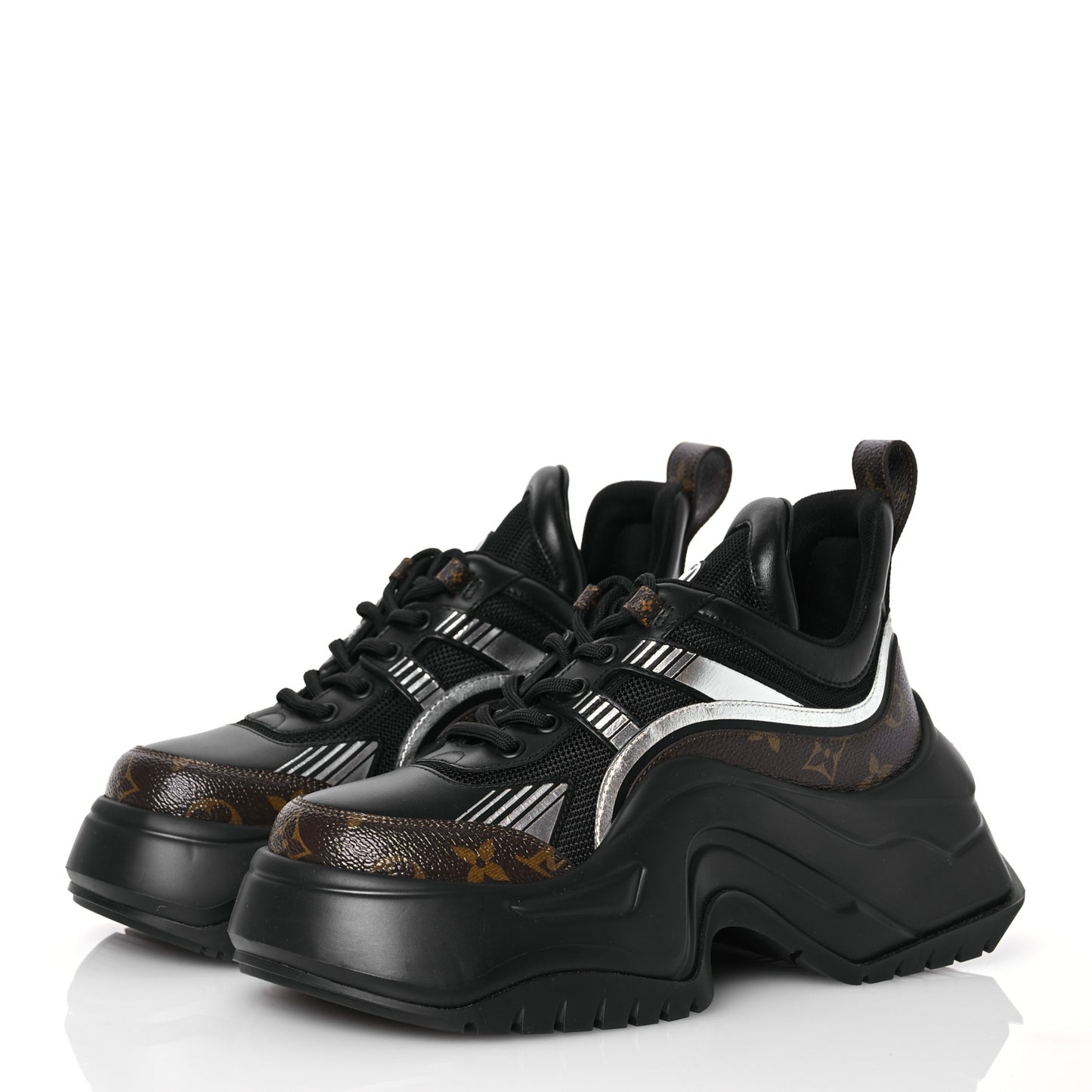 Calfskin Monogram LV Archlight 2.0 Platform Sneakers 38 Black