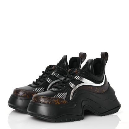 Louis Vuitton Calfskin Monogram LV Archlight 2.0 Platform Sneakers 38 Black 3 of 12