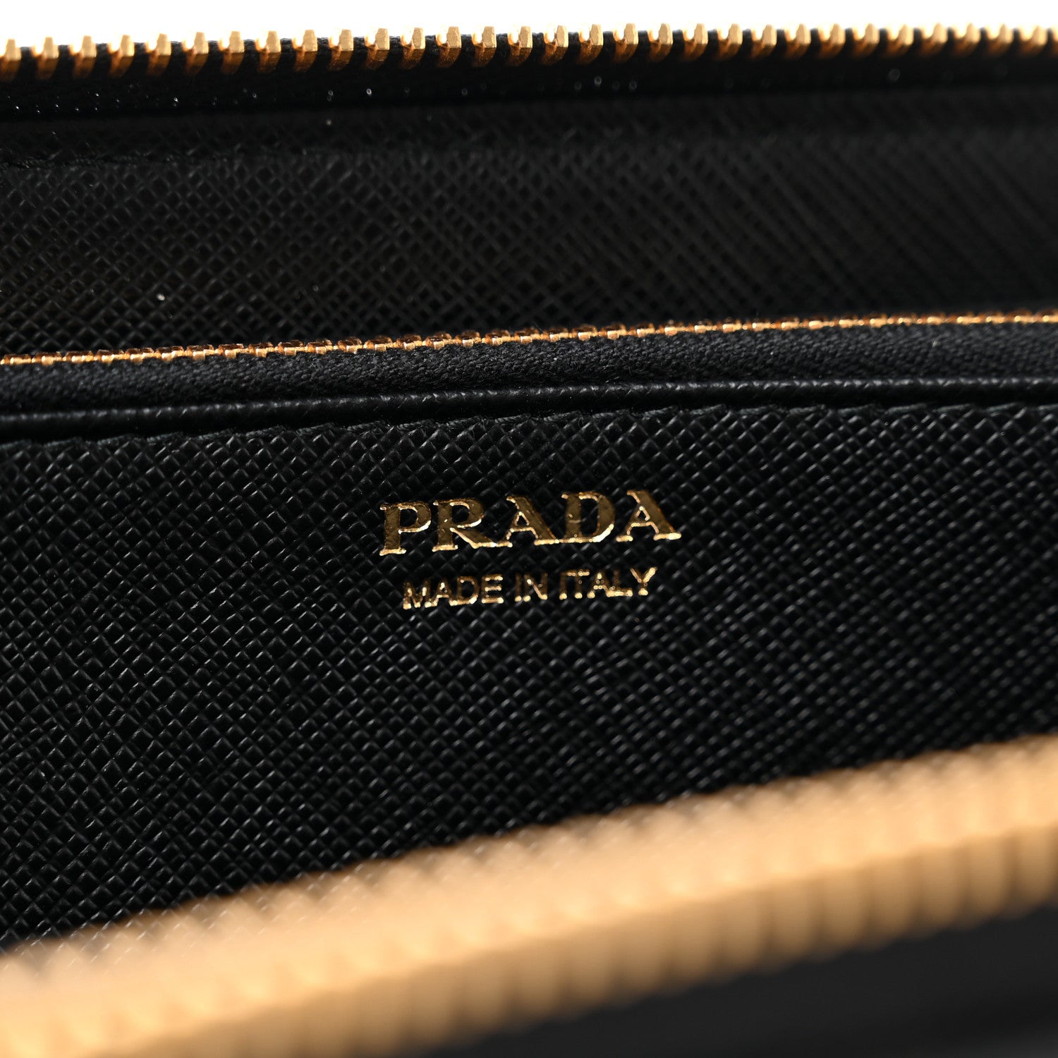 Prada Saffiano Triangle Zip Around Wallet Black 6 of 6