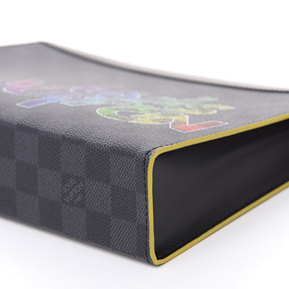 Louis Vuitton Damier Graphite Pochette Voyage MM Yellow 8 of 10