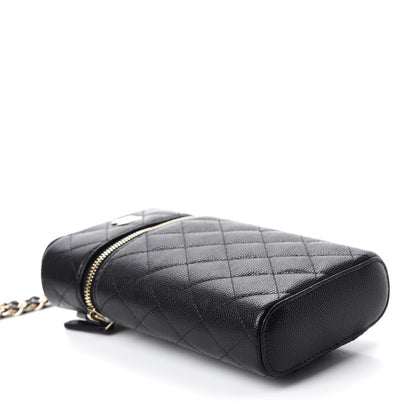 Chanel Caviar Quilted Phone Holder With Chain Black 4 of 11