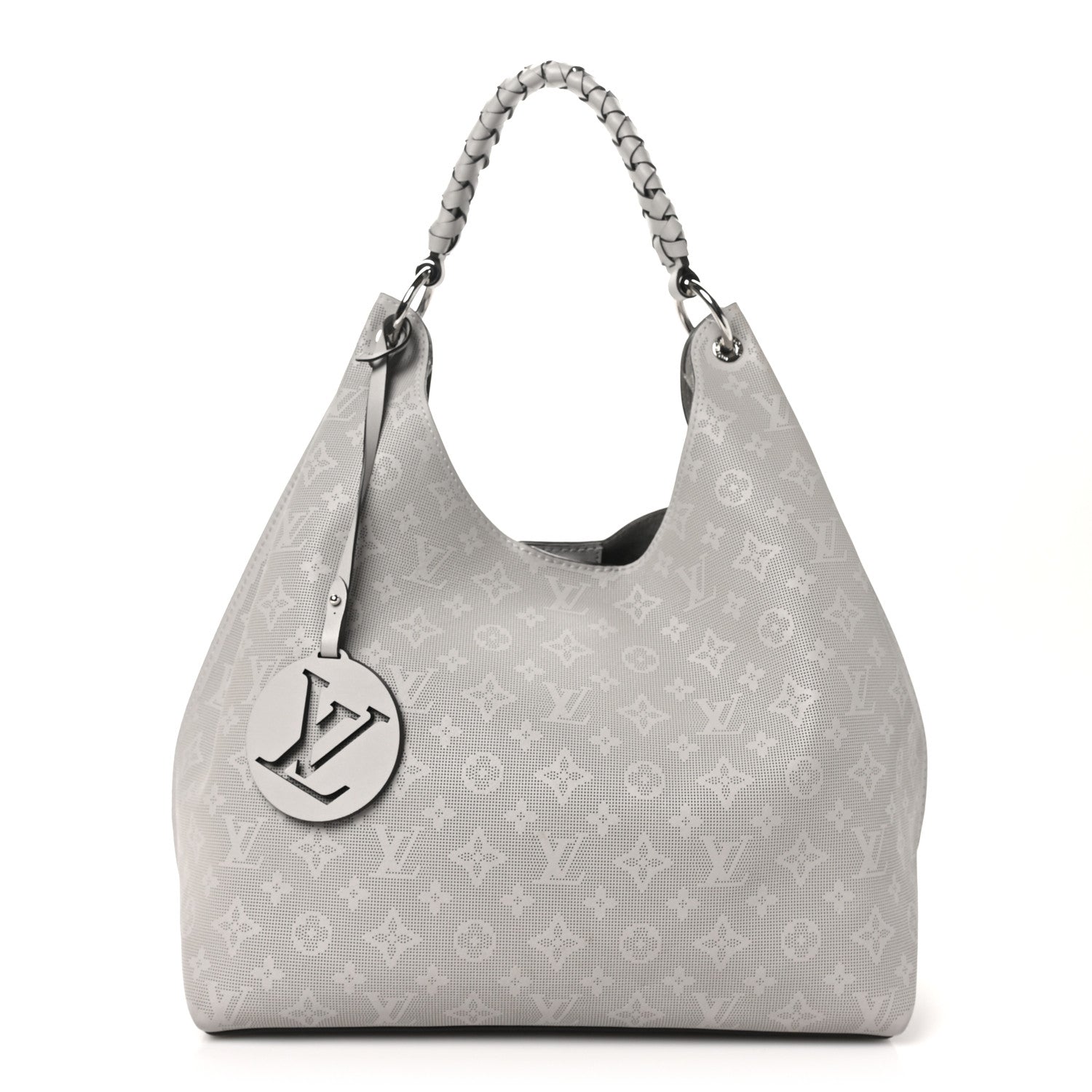 Louis Vuitton Reverse Mahina Carmel Hobo Gris Souris Gray 1 of 9