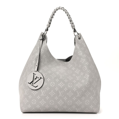 Louis Vuitton Reverse Mahina Carmel Hobo Gris Souris Gray 1 of 9