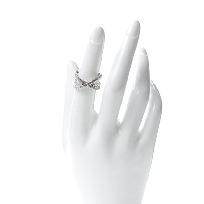 David Yurman Sterling Silver Diamond X Crossover Cable Ring 52 6 2 of 4