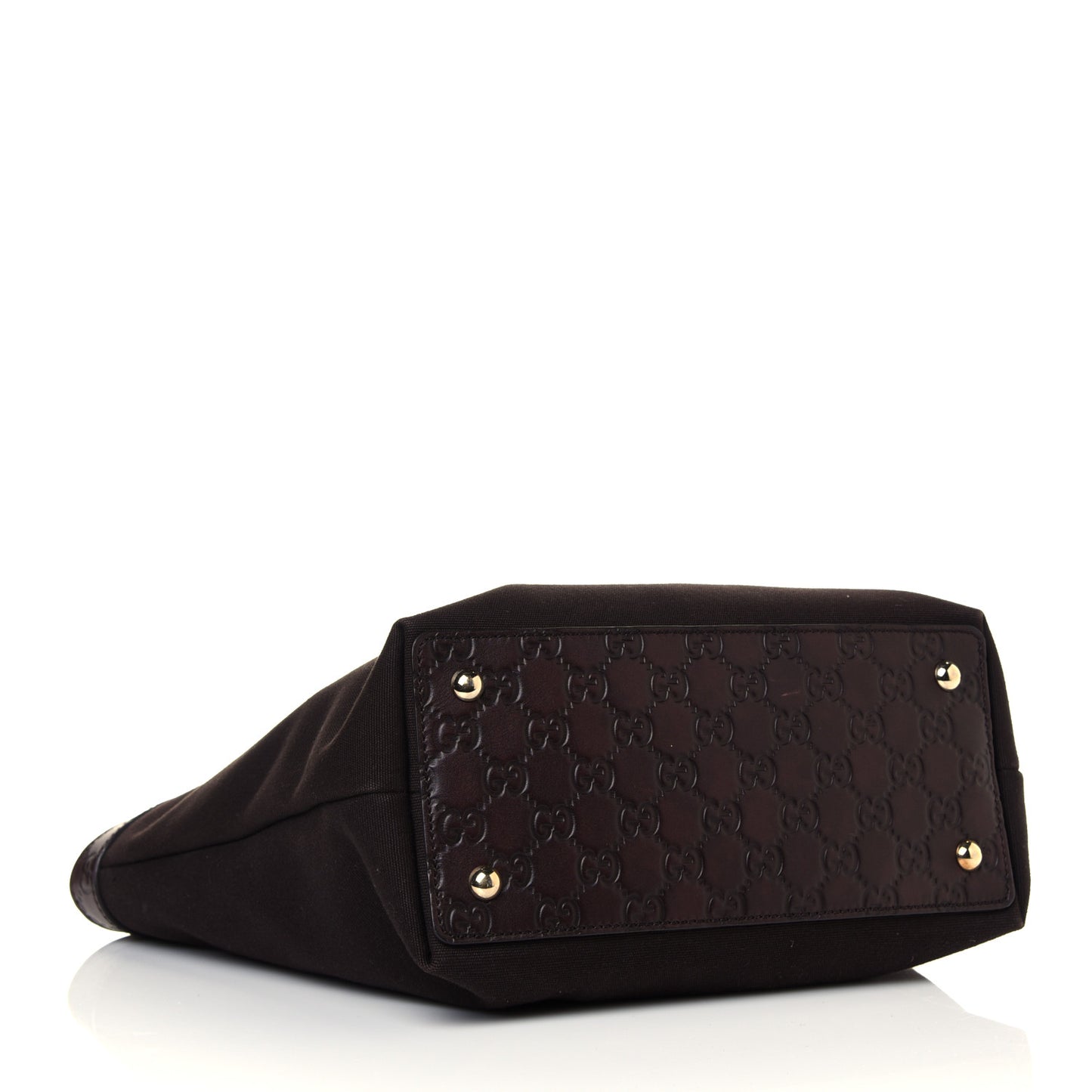 Guccissima Trim Canvas Hobo Dark Brown