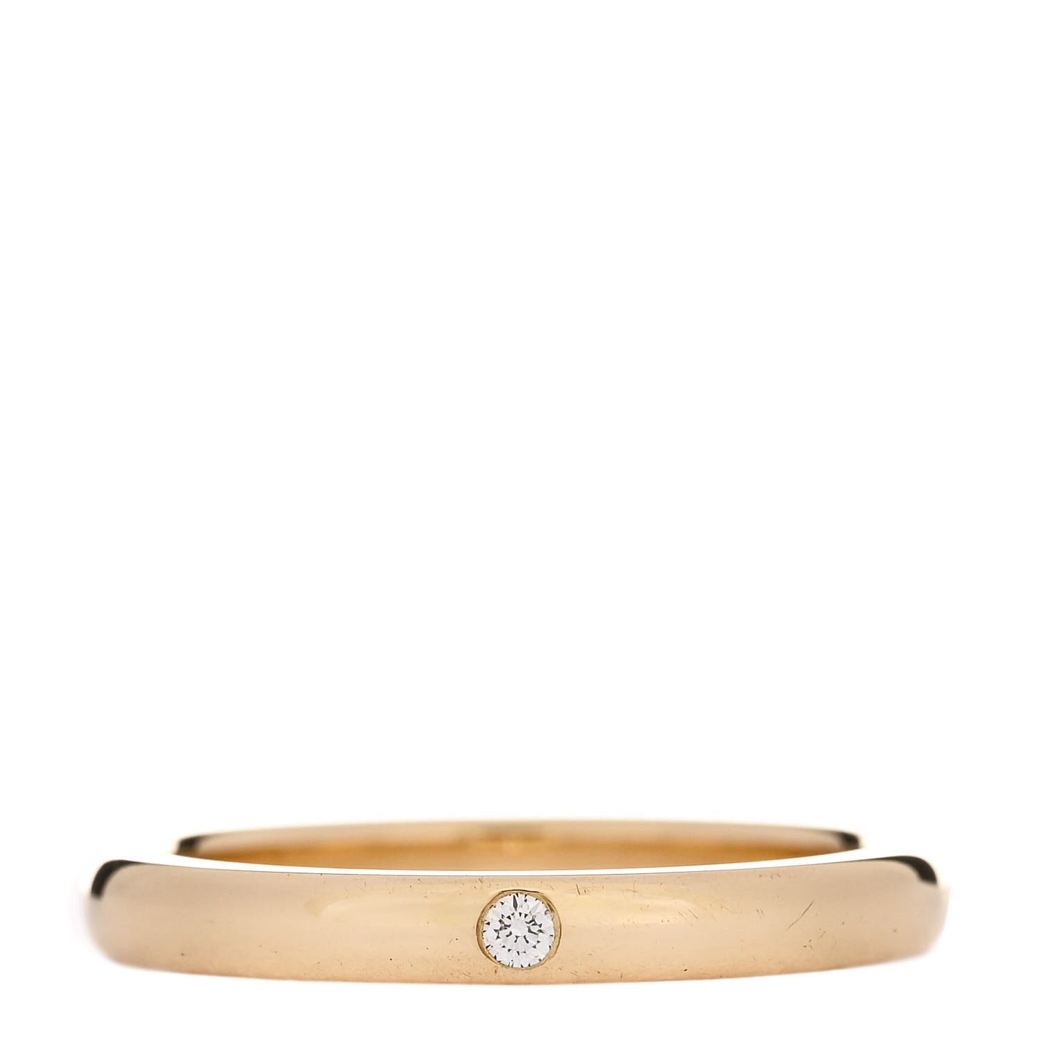 Tiffany 18K Yellow Gold Diamond 3mm Elsa Peretti Band Ring 54 6.75 1 of 5